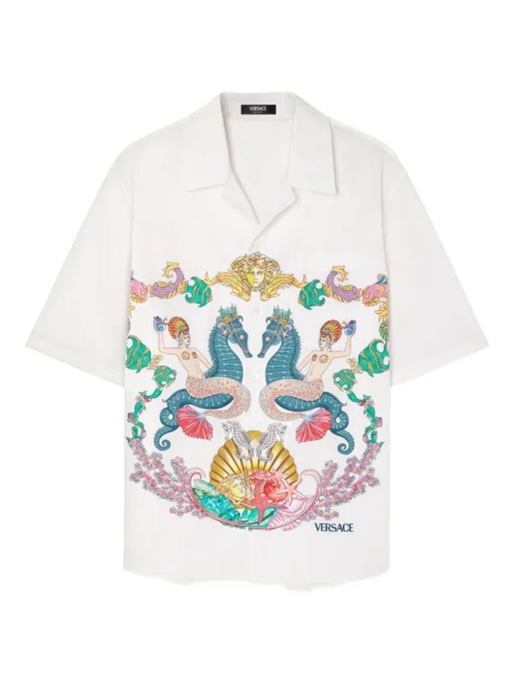 Versace Coral Theater Short-Sleeve Shirt